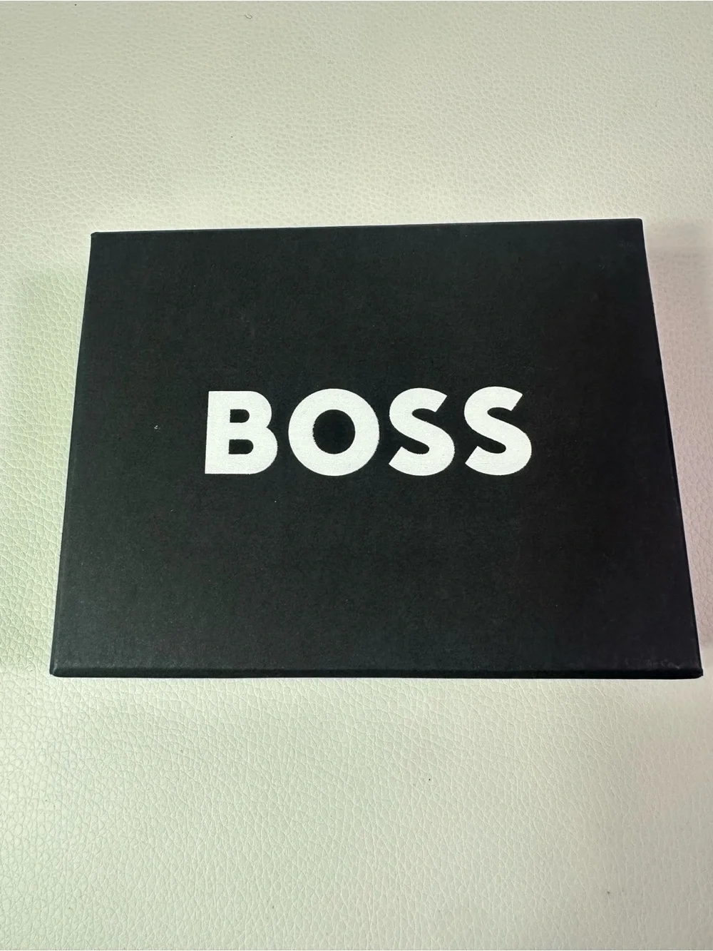 NEW Men’s Boss Ray Grained Navy Dusty Blue Leather Bifold Wallet